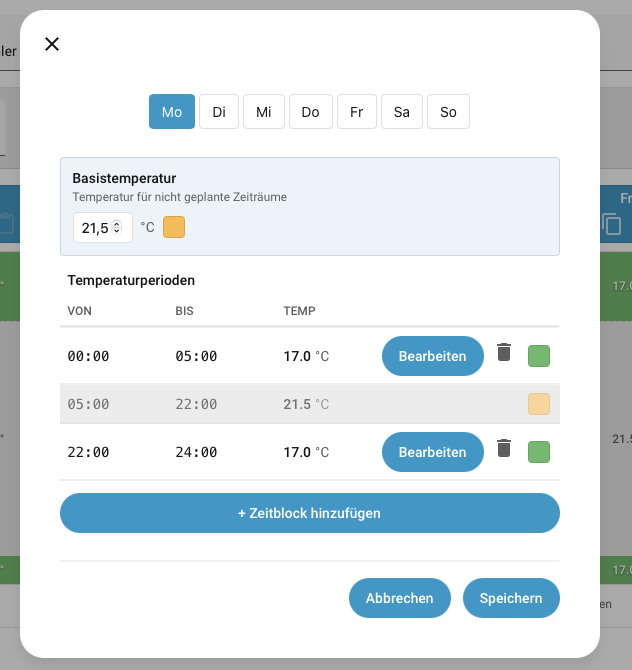 Zeitplan Tagesansicht